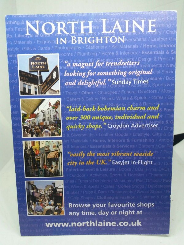 North Laine Brighton Map Postcard