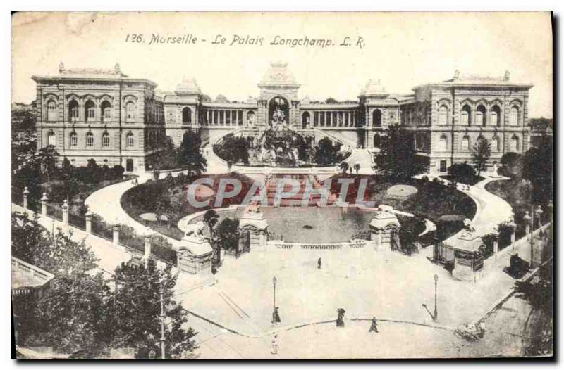 Old Postcard Marseille Le Palais Longchamp