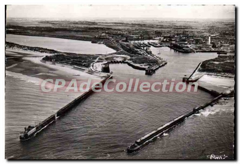 Modern Postcard Calais P C entry Aerial view of Port