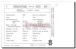 Postcard Modern Train Locomotive Diesel Type 253