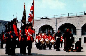 Canada Kingston Colour Party and Drummers Of Fort Henry Guard With Mortar Det...