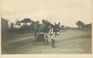 c1910 Douglas Arizona Mule Cart Joy Ride Jorschke RPPC Photo Postcard