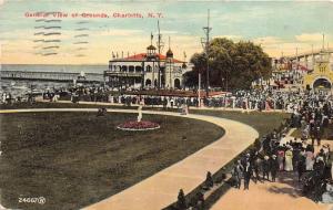 Charlotte New York~Ontario Beach Park~Scenic Railway~Large Crowd~1911 Postcard