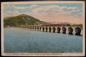 Vintage Postcard 1915 Rockville Bridge, Longest in World, Harrisburg, PA