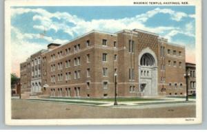 Hastings NE Masonic Temple c1910 Postcard