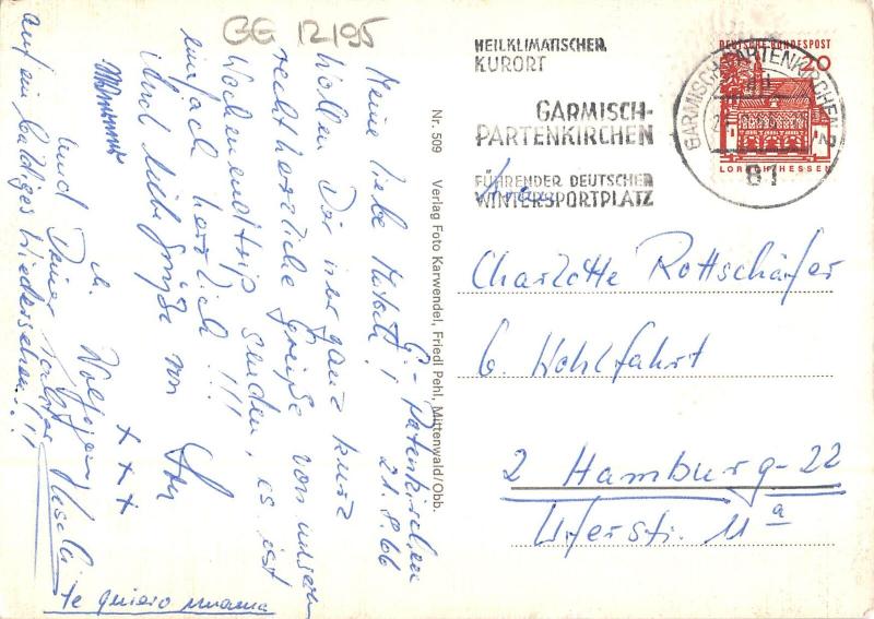 GG12195 Gruss aus Garmisch Partenkirchen Gasthaus See Cable Car Pension