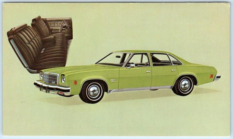 Car Advertising  CHEVROLET 1974 MALIBU Classic Colonnade Hardtop Sedan  Postcard