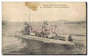 Postcard Old Boat Against Torpedo Mace