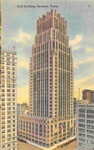 Gulf Building Houston Texas 1950s linen postcard