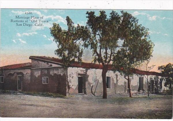 California San Diego Marriage Place Of Ramona At Old Town Curteich