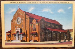 Vintage Postcard 1938 St. Augustine's Church, 13th & Wesley Ave Ocean City NJ