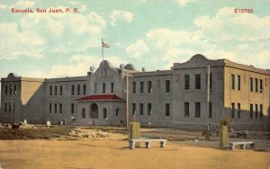 Escuela, San Juan, P.R. Puerto Rico c1910s Vintage Postcard