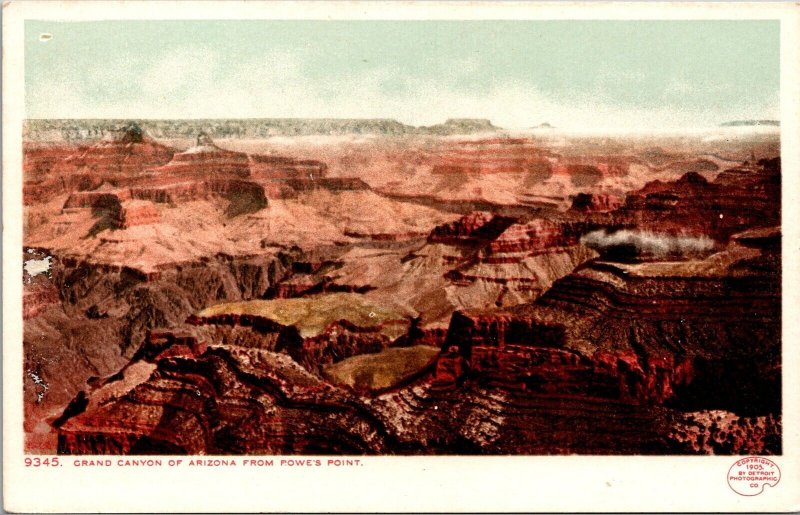 Vtg Grand Canyon of Arizona AZ from Rowe's Point 1905 Old View Postcard