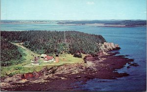 Vtg West Quoddy Light House Aerial View Eastport Maine ME Unused Chrome Postcard