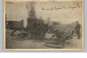 Lynn Fire Engine #1 Ruins c1910 Postcard