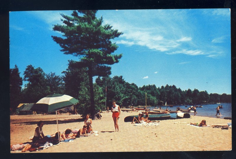 Sebago Lake, Maine/ME Postcard, Bathing Beach At Sebago Lake State Park