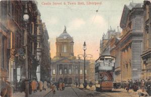 uk32686 castle street and town hall liverpool uk tramway tram