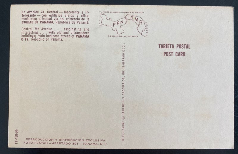 Mint Panama Color Picture Postcard Central 7th Avenue view 