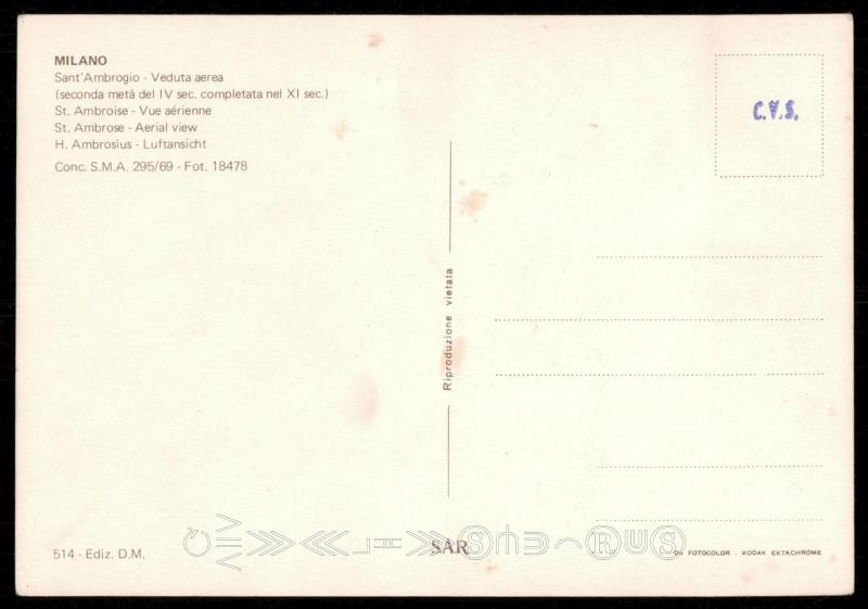 MILANO - Sant' Ambrogio - Veduta aerea