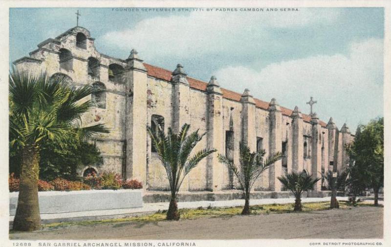 San Gabriel Archangel Mission - CA California - DB - Detroit Publishing