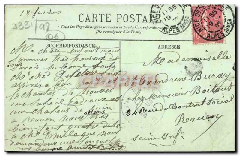 Postcard Old Nice Train Station Square