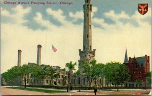 Vtg 1910s Chicago Avenue Pumping Station Chicago Illinois IL Unused Postcard