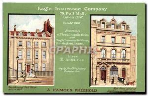 Postcard Old Eagle Insurance Insurance Company 79 Pall Mall London