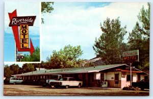 ARCO, ID Idaho ~ Roadside RIVERSIDE MOTEL ~  c1960s Butte County Postcard