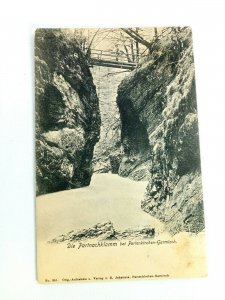 Vintage Postcard Die Partnachklamm bei Partenkirchen Garmish Bridge Germany