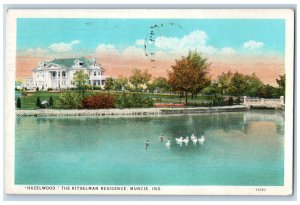 1934 Hazelwood The Kitselman Residence Ducks Muncie Indiana IN Vintage Postcard