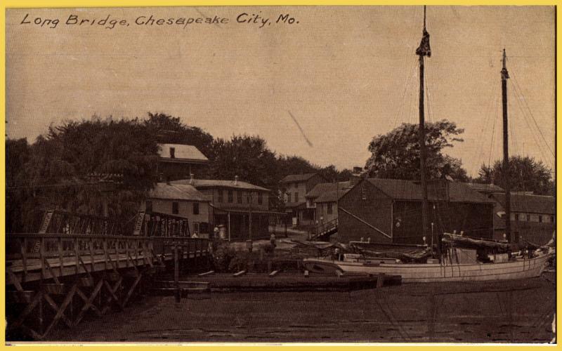 Chesapeake City, MO(MD)., Long Bridge-Advertising card for Eureka Post Card Mfg.