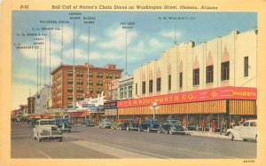 Arizona Phoenix Woolworth Department Store Newberry 1950s auto Postcard 22-10396