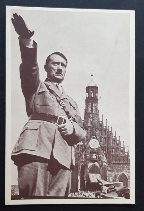 GERMAN EMPIRE THIRD REICH POSTCARD - ADOLF HITLER NUREMBERG PLATZ