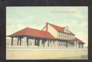 LEWISTON IDAHO RAILROAD DEPOT TRAIN STATION 1910 VINTAGE POSTCARD