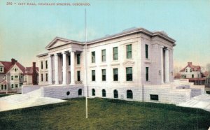 USA City Hall Colorado Springs Colorado Vintage Postcard 07.17