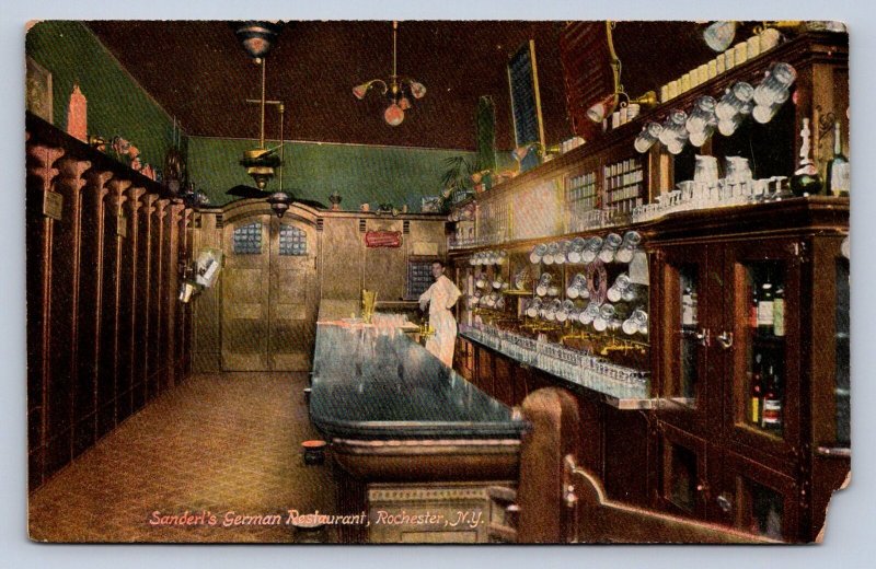 J95/ Rochester New York Postcard c1910 Interior Sanderl's Restaurant 141