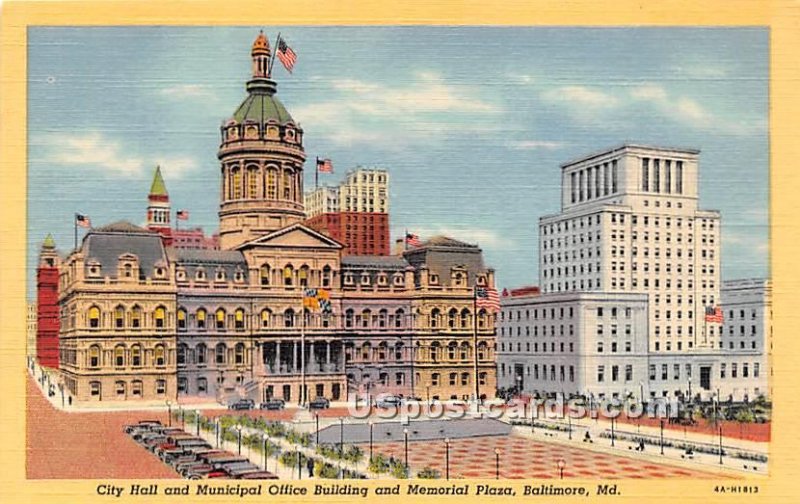 City Hall & Municipal Office Building, Memorial Plaza in Baltimore, Maryland