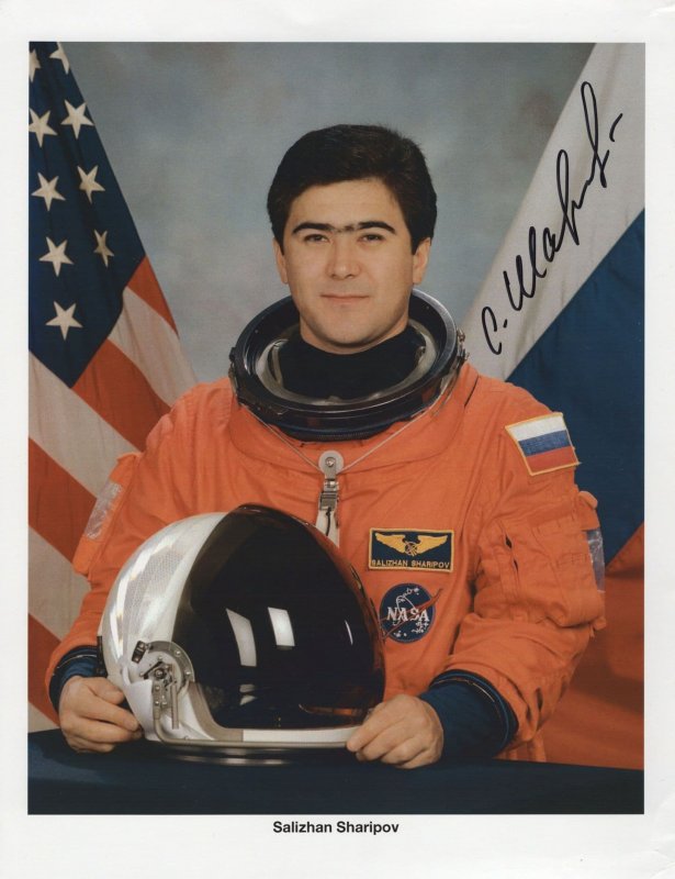 Salizhan Shapirov Giant 12x9 Russian Cosmonaut NASA Hand Signed Photo