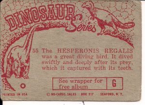 DINOSAUR, Nu-Card #55, Hesperonis Regalis 1961