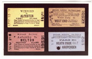 Railroad Train Tickets Postcard, Midland Railway