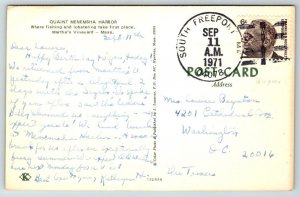 Quaint Menemsha Harbor Postcard - Martha's Vineyard - Massachusetts - 1978