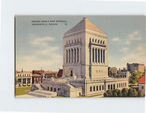 Postcard Indiana World War Memorial, Indianapolis, Indiana