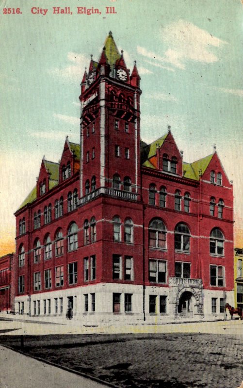 Elgin, Illinois - A view of City Hall - in 1911