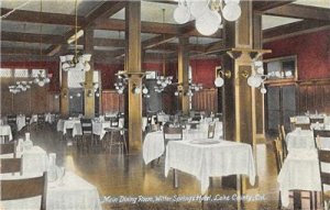 WITTER SPRINGS HOTEL Main Dining Room Lake County, CA 1909 Vintage Postcard