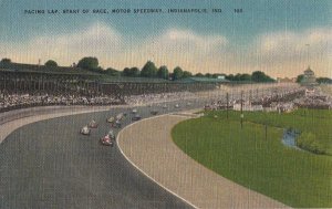 Postcard Racing Lap Start Race Motor Speedway Indianapolis IN