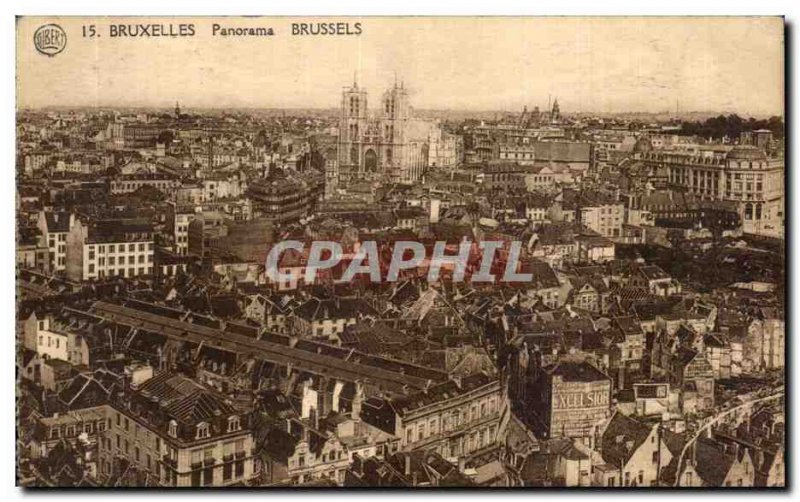 Old Postcard Panorama Brussels Brussels