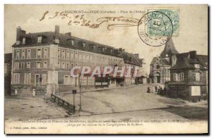 Old Postcard Beaumont in Auge Place of the Abbey