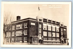 Mora Minnesota MN Postcard RPPC Photo Grade And High Schools Building Campus