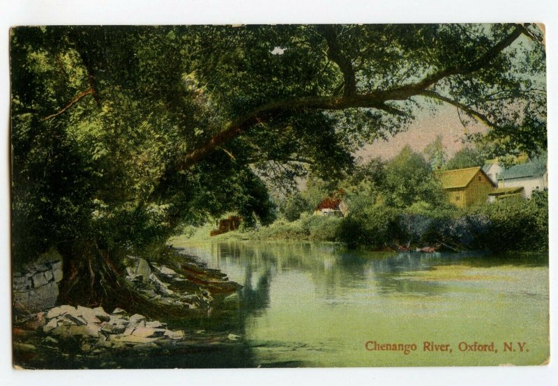 Postcard Chenango River Oxford N. Y. New York Standard View Card 