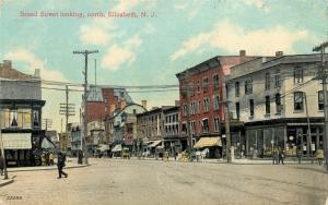 c1907 Postcard; Broad Street Scene, Elizabeth NJ Union County posted